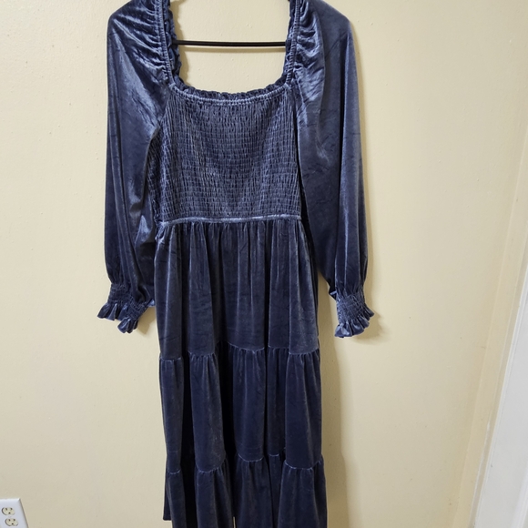 Chic Long Sleeve Blue Dress - Picture 5 of 7